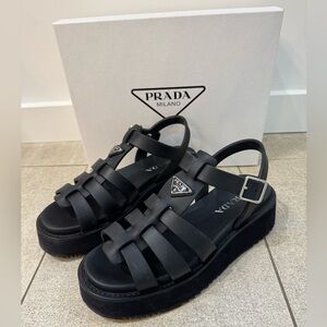 Prada Black Cage Sandals size 40